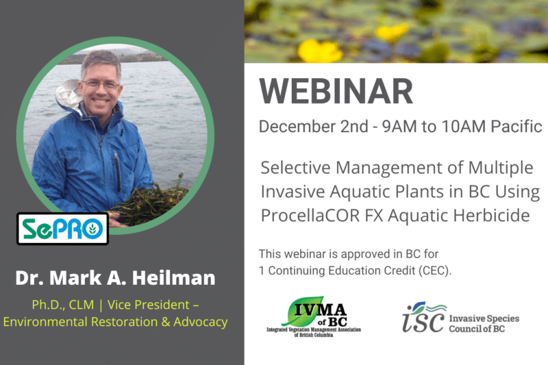 Webinar: Selective Management of Multiple Invasive Aquatic Plants in BC Using ProcellaCOR FX Aquatic Herbicide